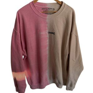 Ariana Grande Sweetener World Tour Split-Color Pink Tan Crewneck Sweatshirt XL